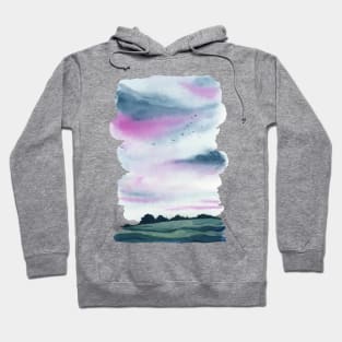 Pink Watercolor Sunset Hoodie